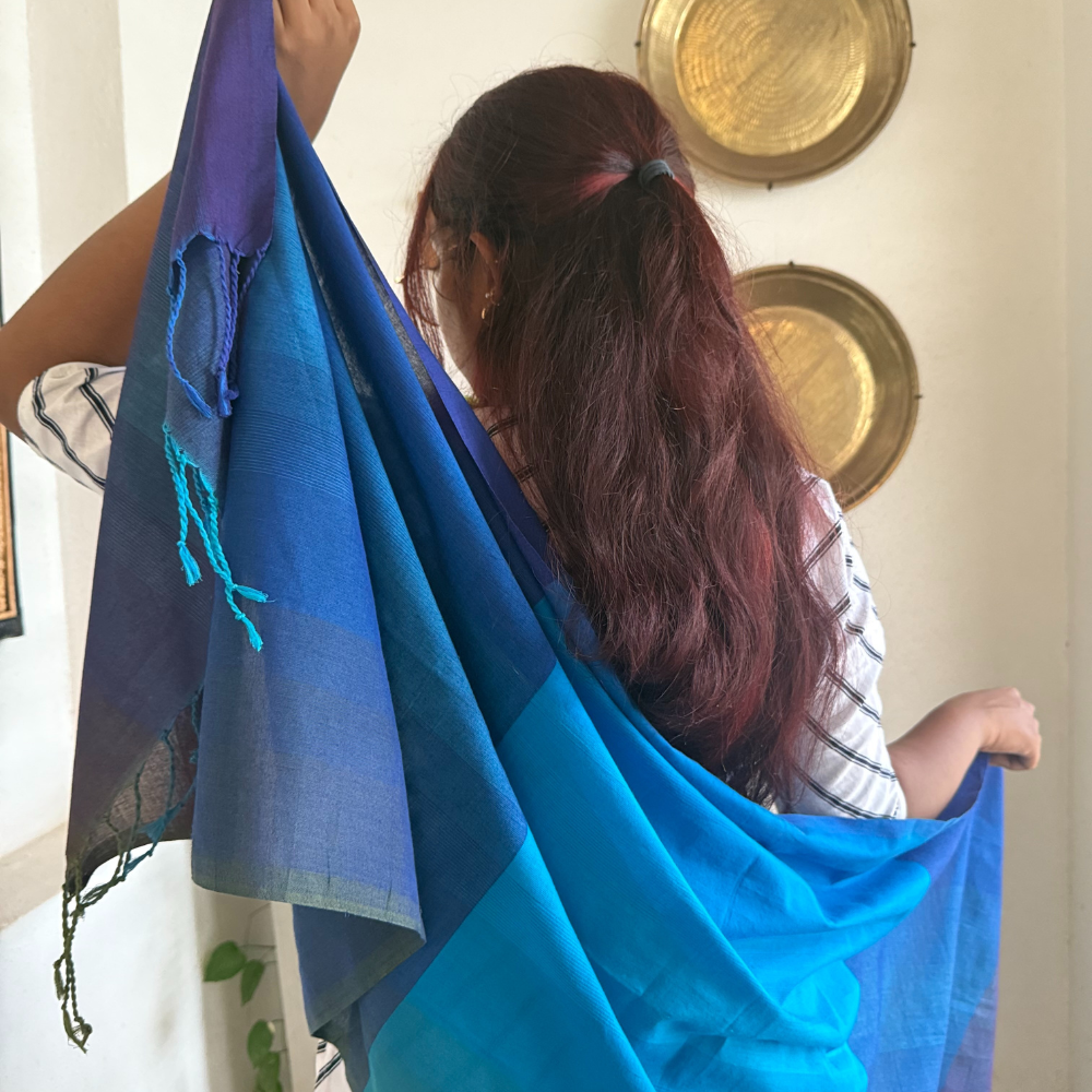 Light And Dark Blue Shawl