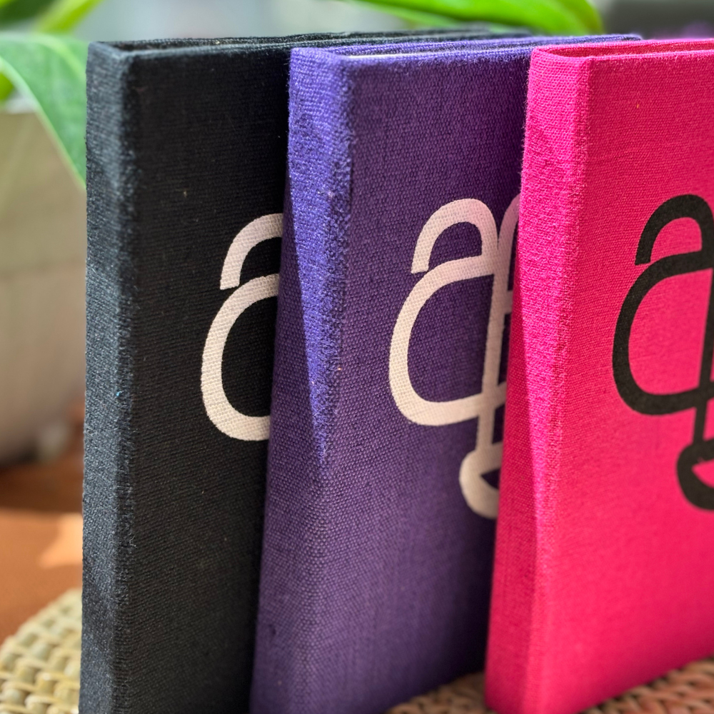 Black Handloom Notebook – Sinhala & Tamil Letters