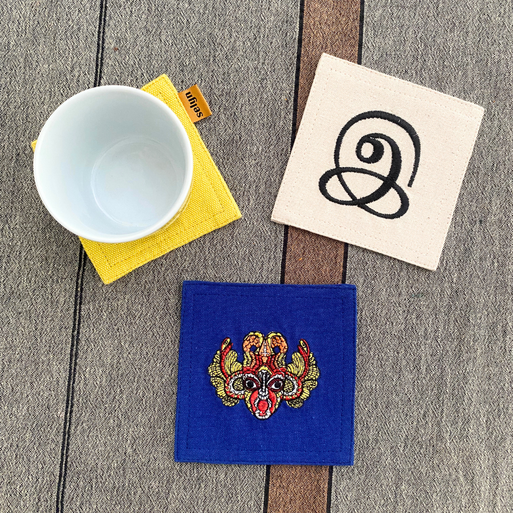 Tamil Akuru Embroidered Coasters