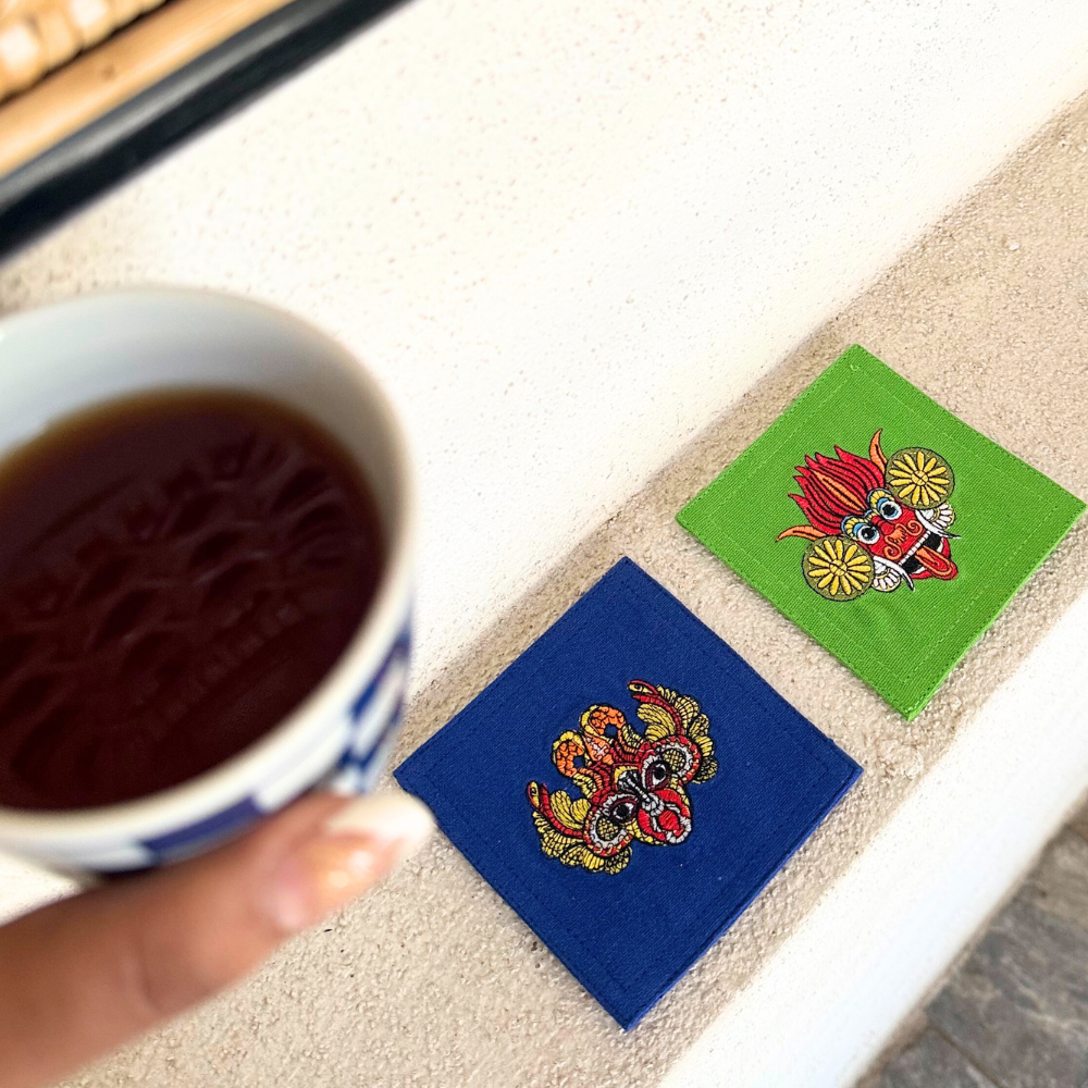 Naga Raksha Mask Embroidered Coasters
