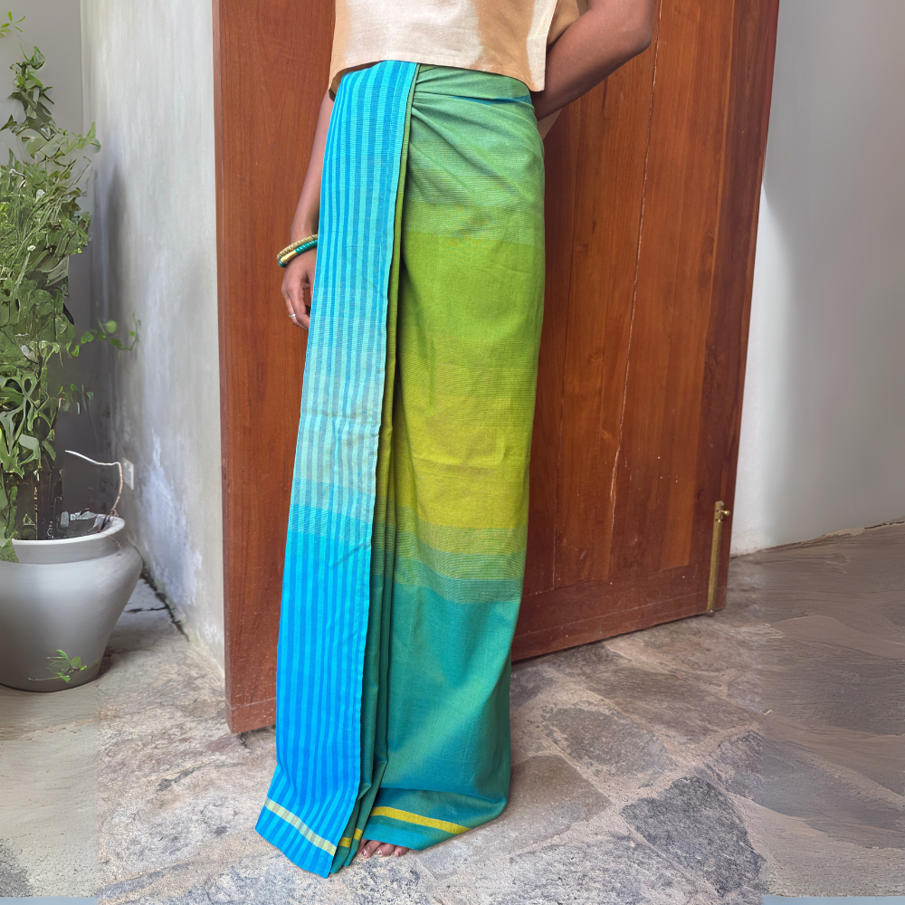 Blue, Green And Yellow Lungi