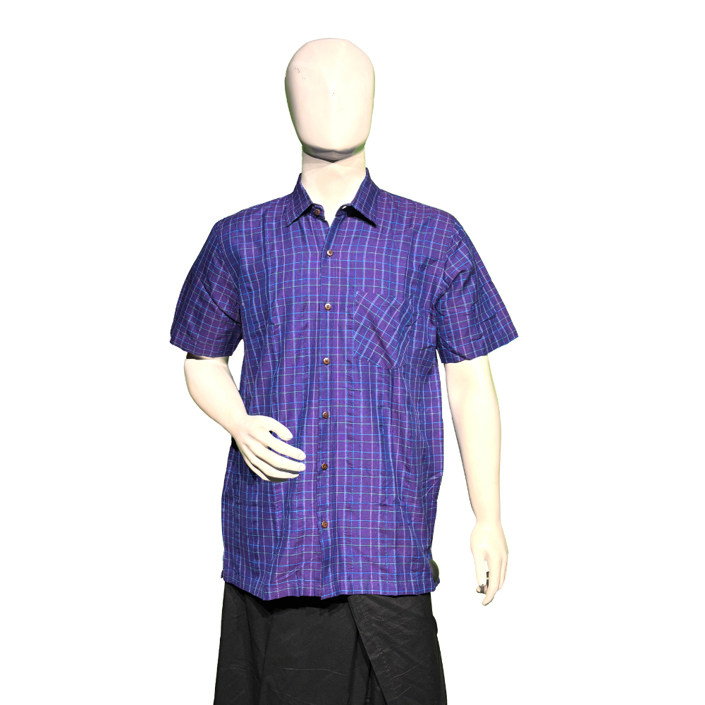 Checked Purple Shirt | Large Size