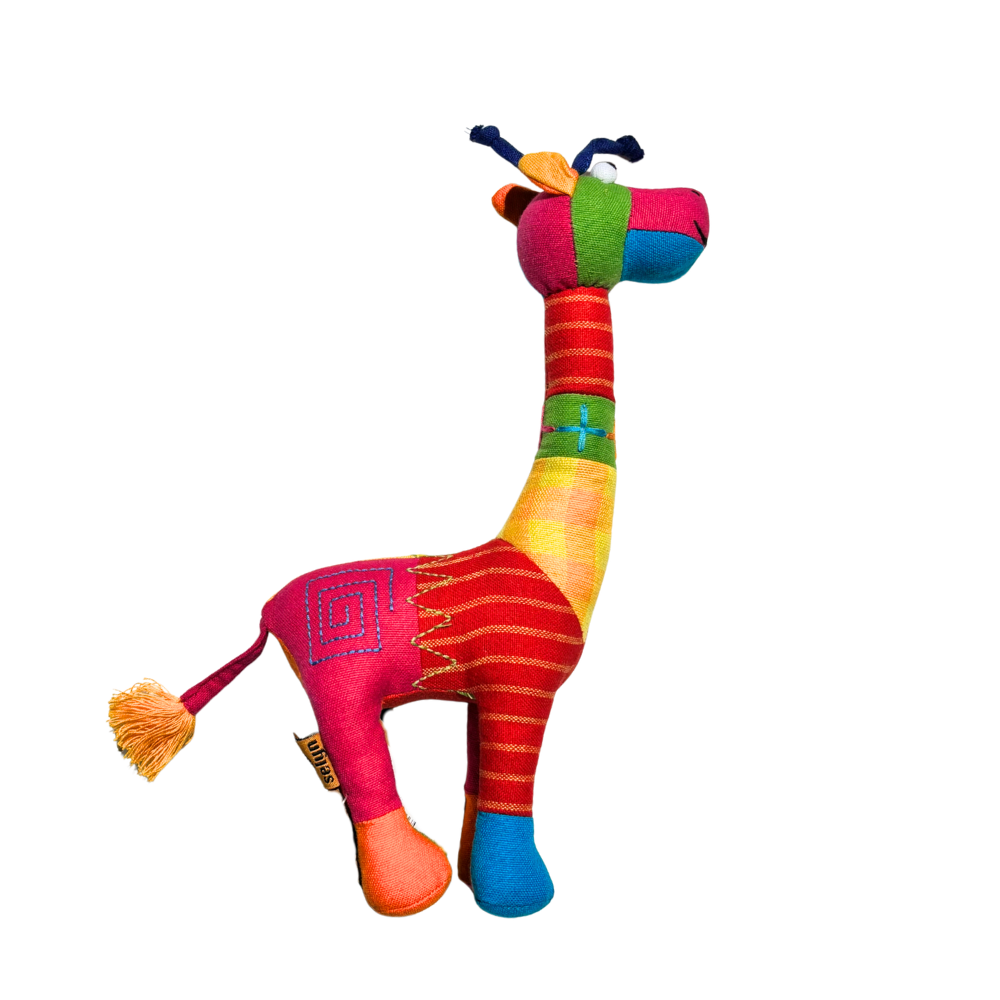 Handloom Patchwork Giraffe Soft Toy