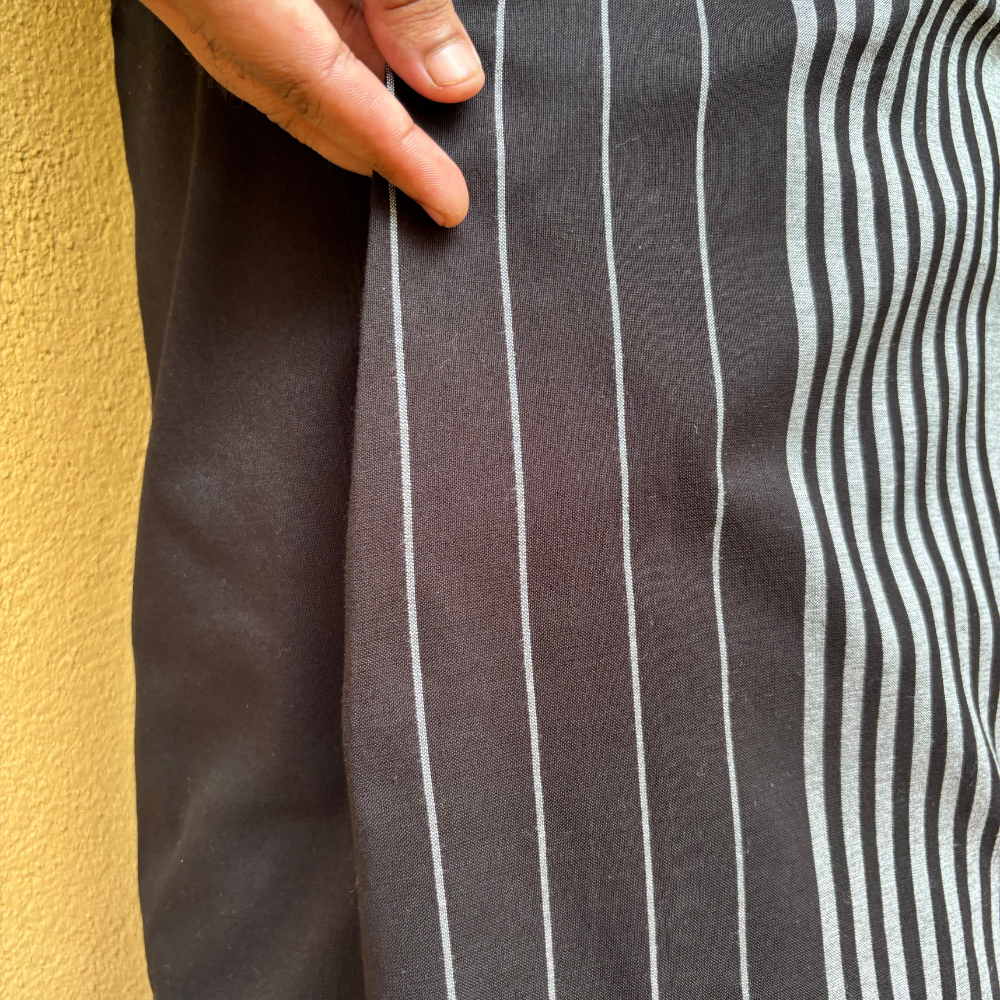Ash And Black Striped Handloom Sarong | Standard Size
