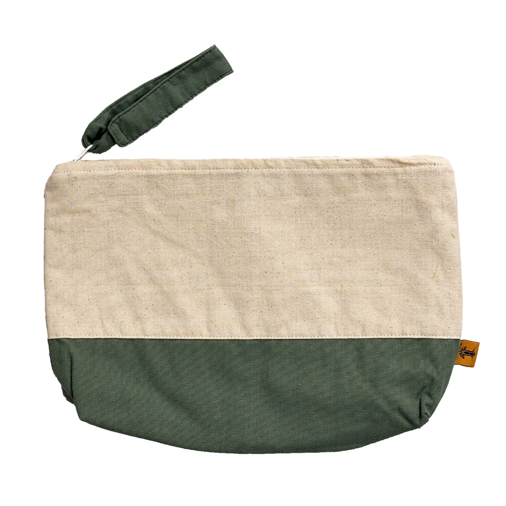 Off White & Green Cosmetic Case