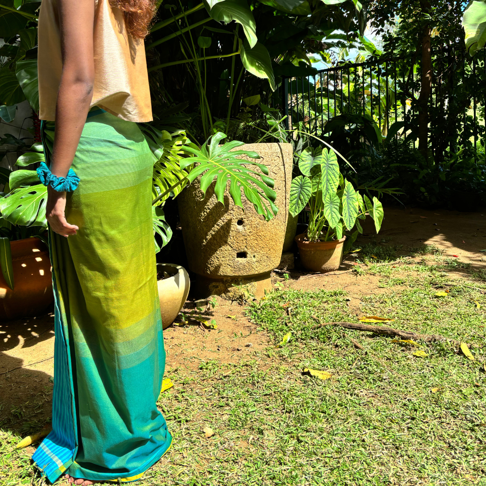 Blue, Green And Yellow Lungi