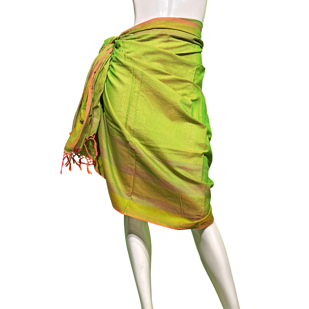 Green & Pink Accents Beach Wrap