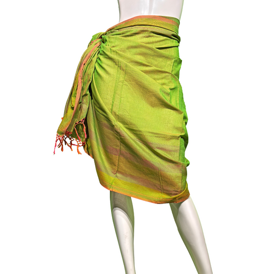 Green & Pink Accents Beach Wrap