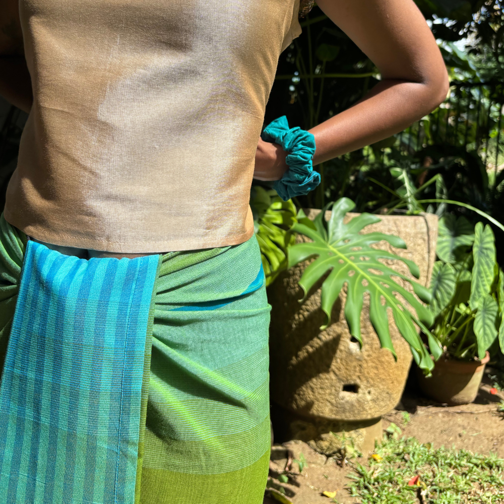 Blue, Green And Yellow Lungi