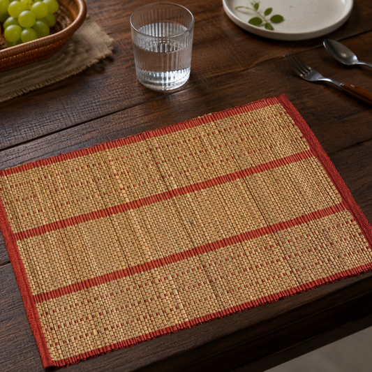 Maroon Red Reed Table Mat