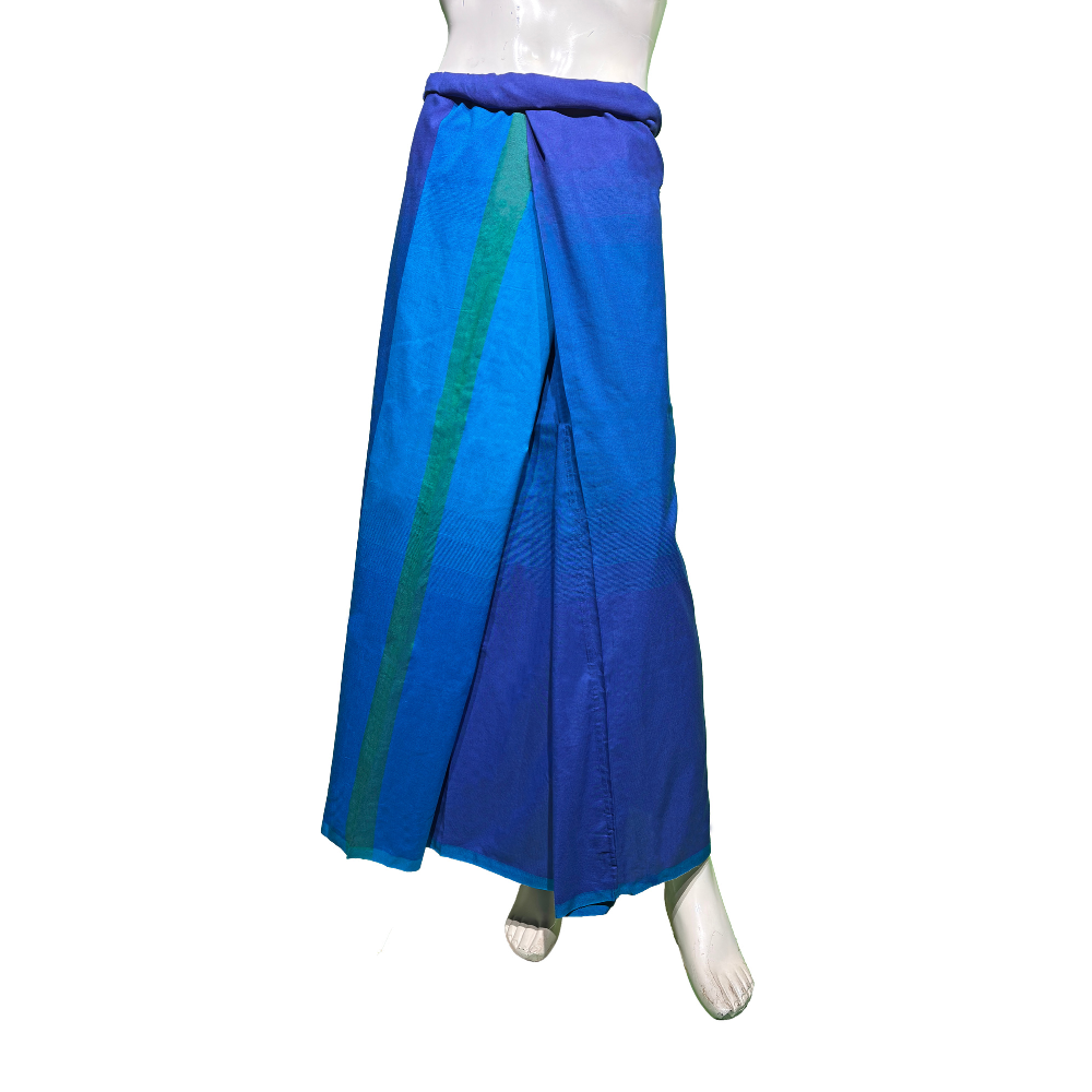 Blue & Green Striped Handloom Sarong | Standard Size