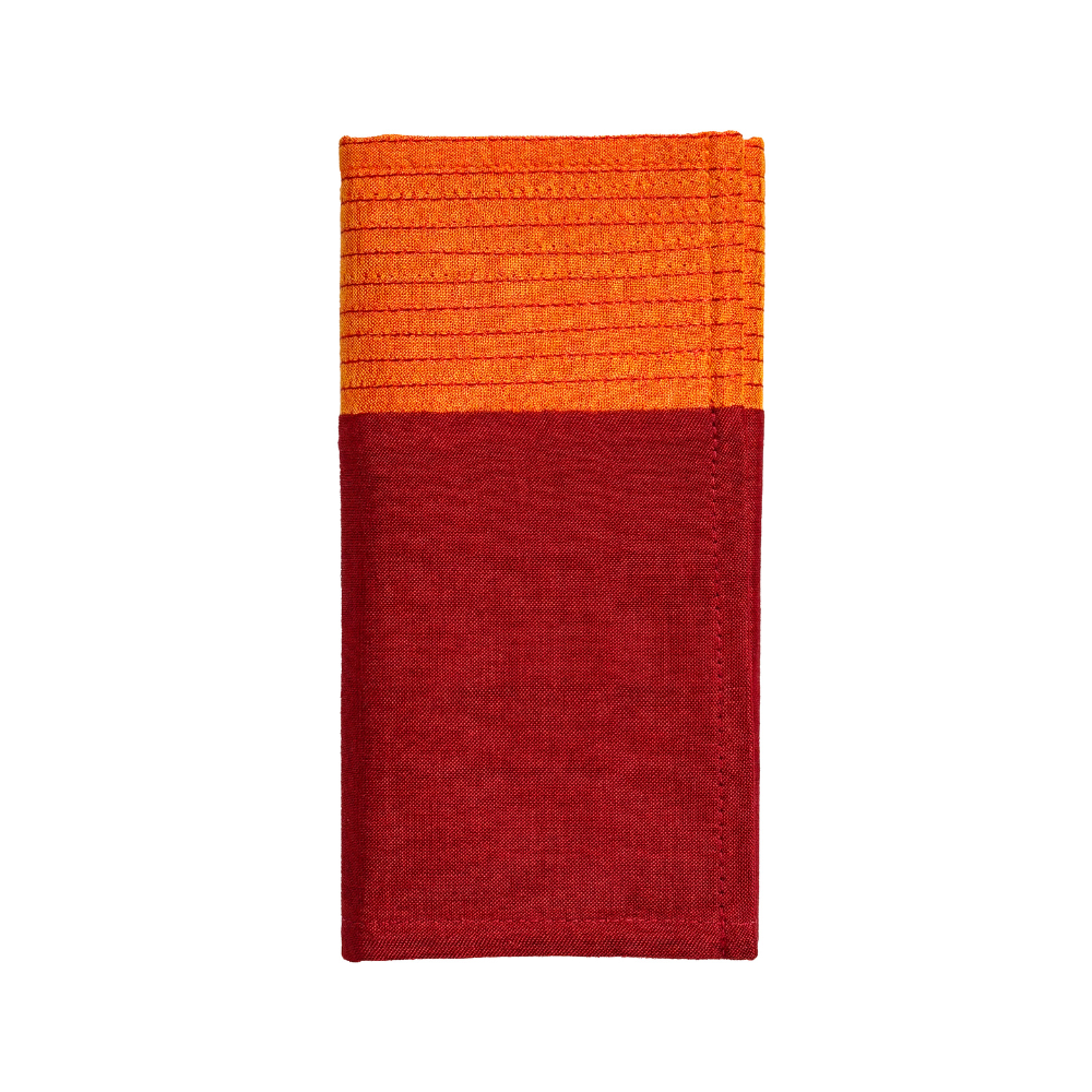 Handloom Fabric Wallet - Red & Orange | Small Size