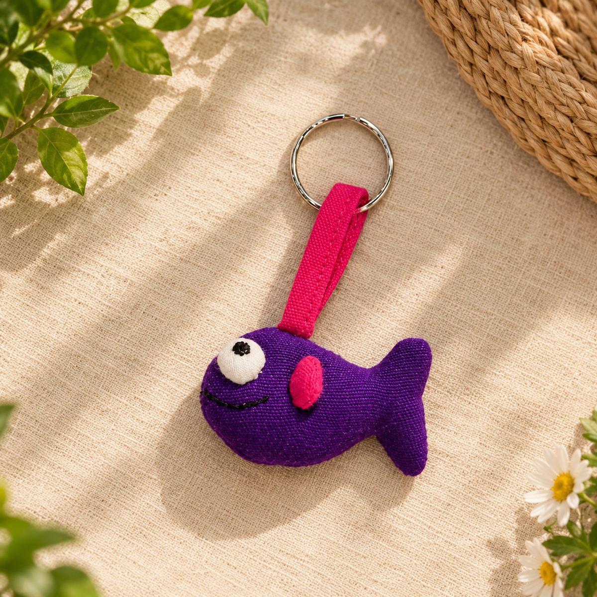 Purple Fish Key Tag