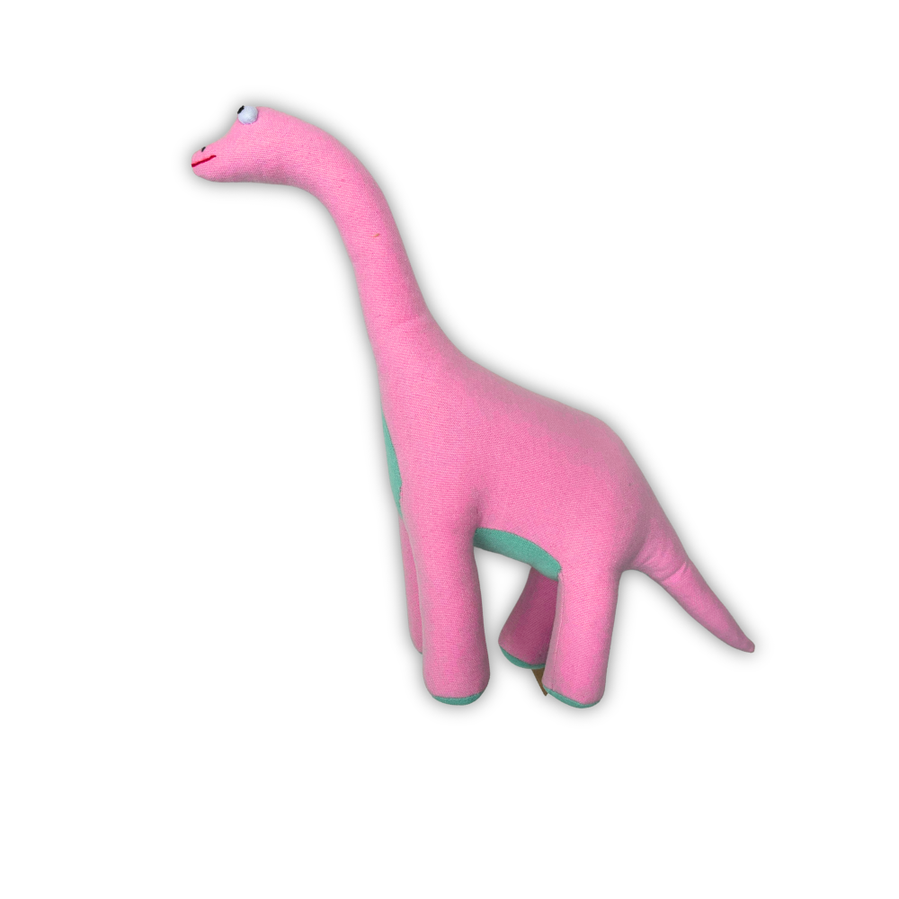 Pink Apatosaurus Handloom Soft Toy