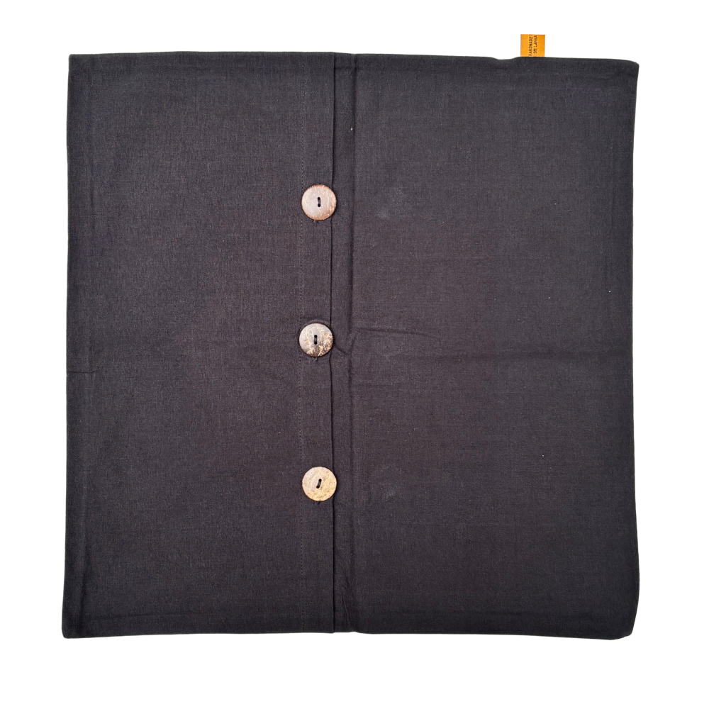 Black Cushion Cover with Tamil Letters | 18 x 18 Inches