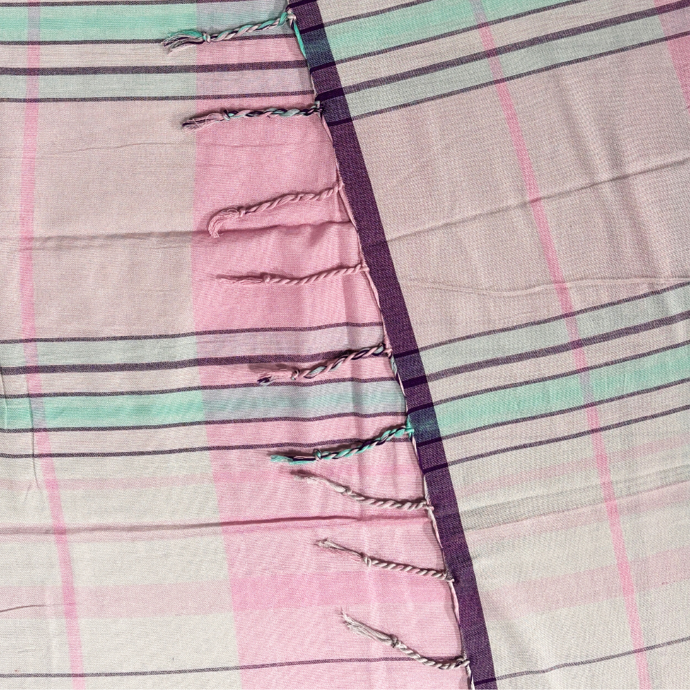 Ash, Light Pink Striped Shawl