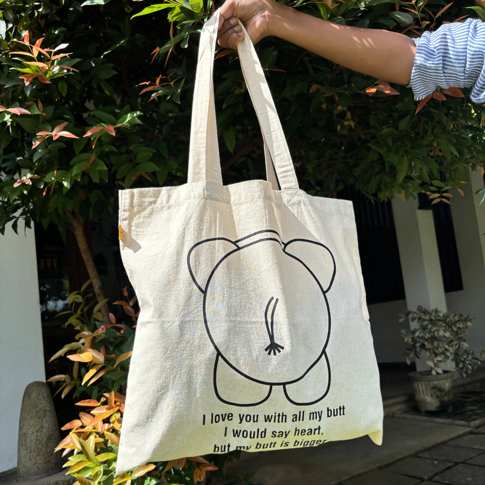 Tote Bag With ELEPHANT'S BUTT Include Inside Pocket