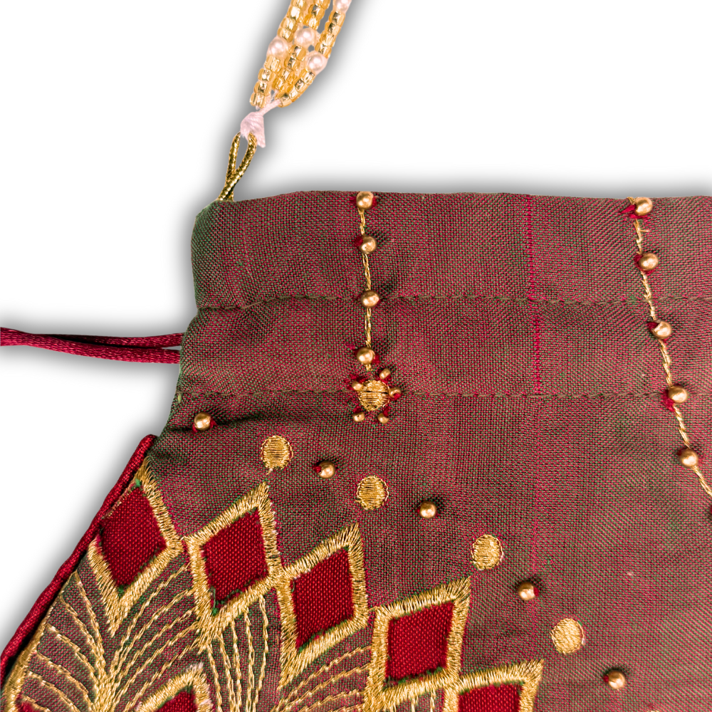 Marron Saree Pouch