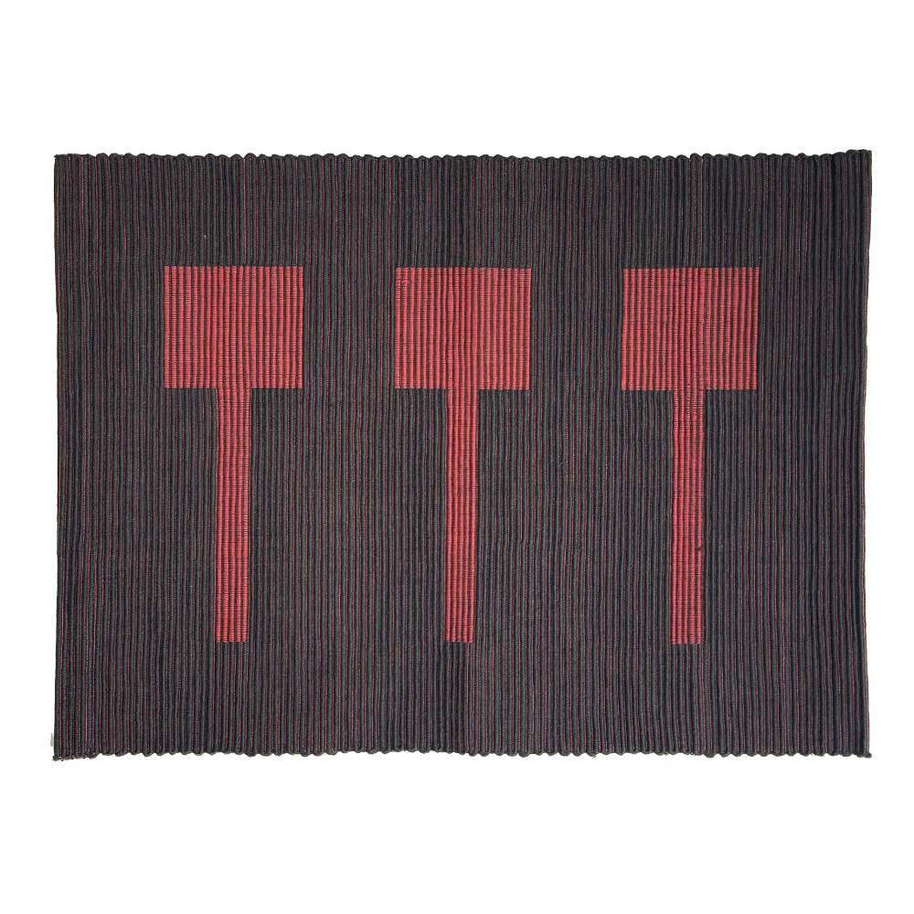 Marron & Black Patterned Handloom Table Mat