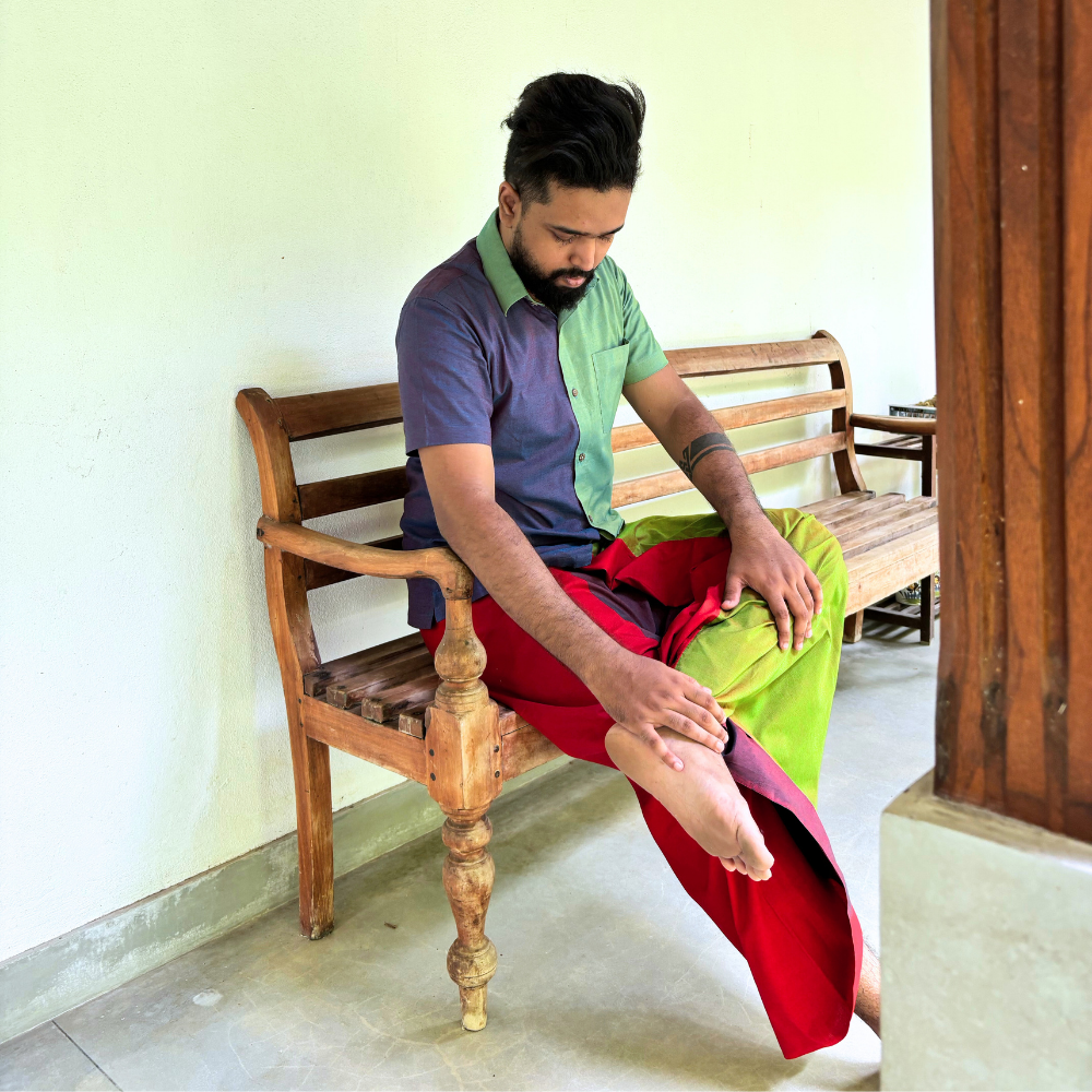 Red And Green Striped Handloom Sarong | Standard Size