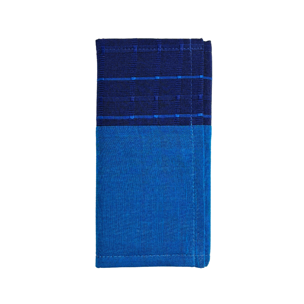 Handloom Fabric Wallet - Light & Dark Blue | Small Size
