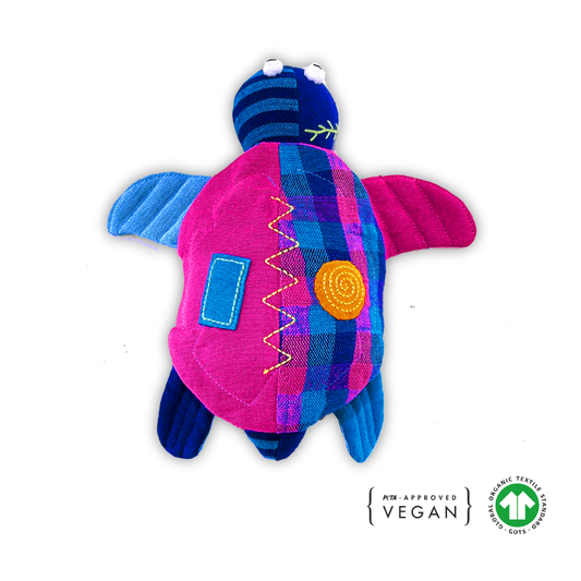 Blue And Pink Patchwork Turtle