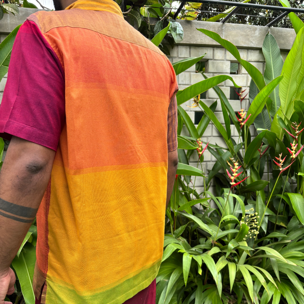 Multicolor Striped Handloom Shirt | Large Size
