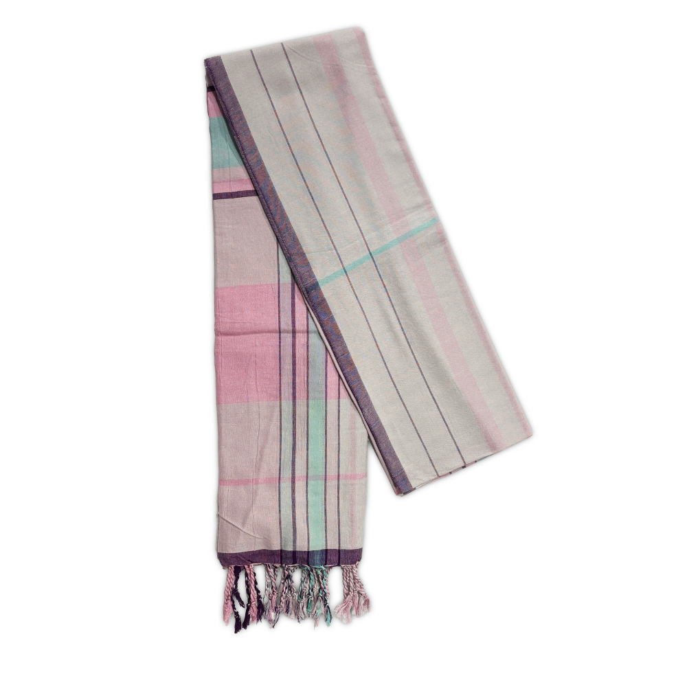 Ash, Light Pink Striped Shawl