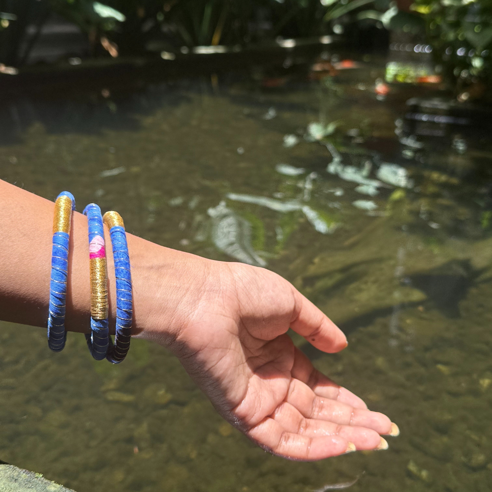 Blue Bangles Three Set