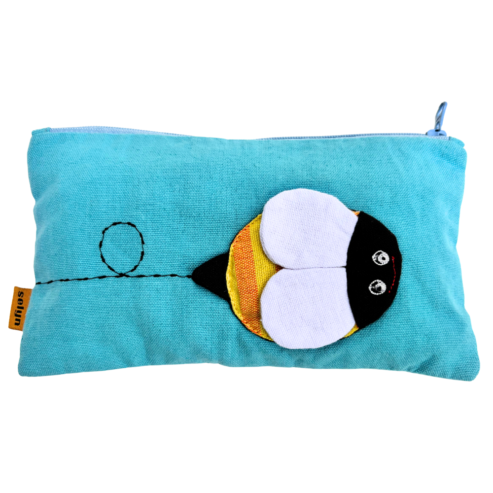 Light Blue Bee Pencil Case