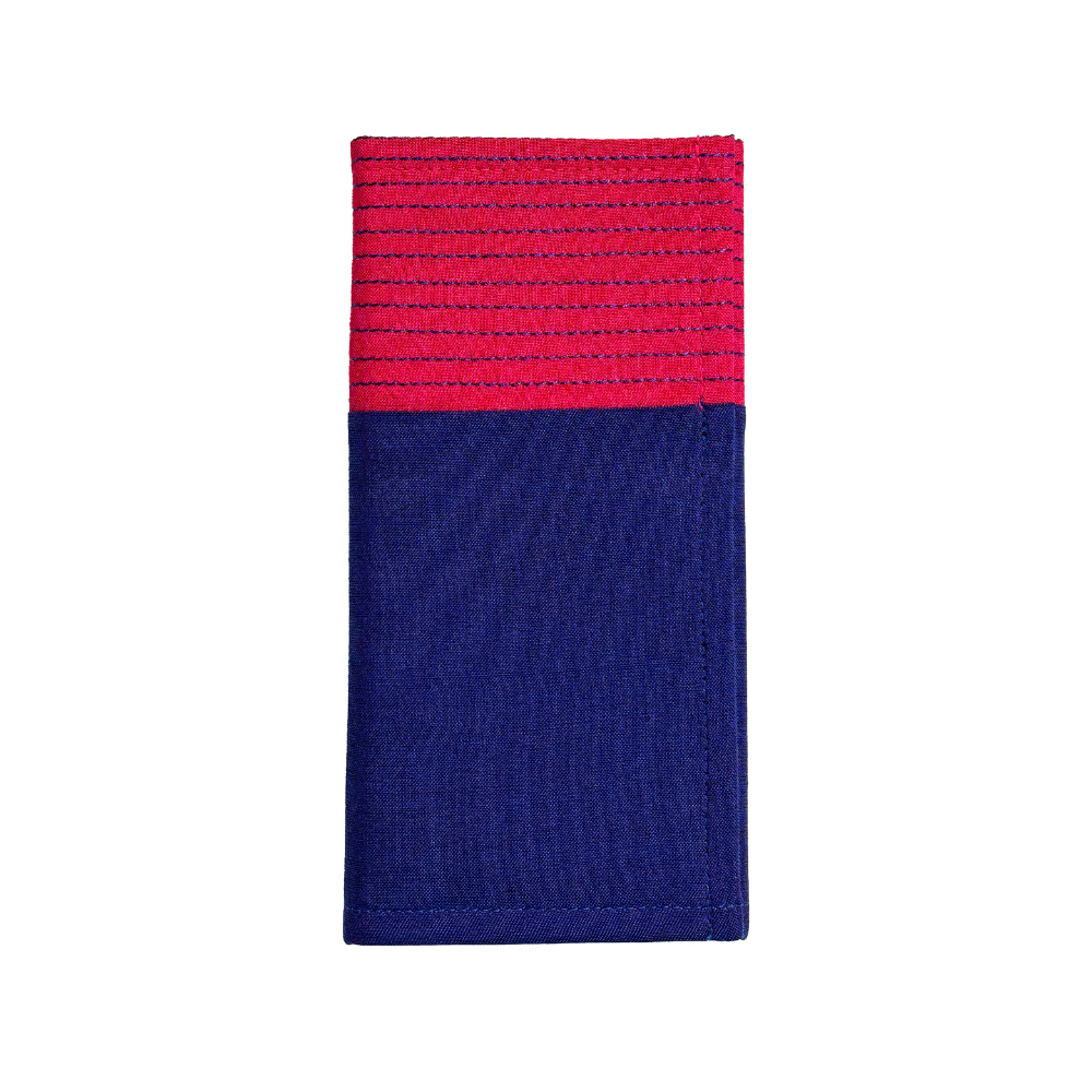 Handloom Fabric Wallet - Pink & Blue | Small Size