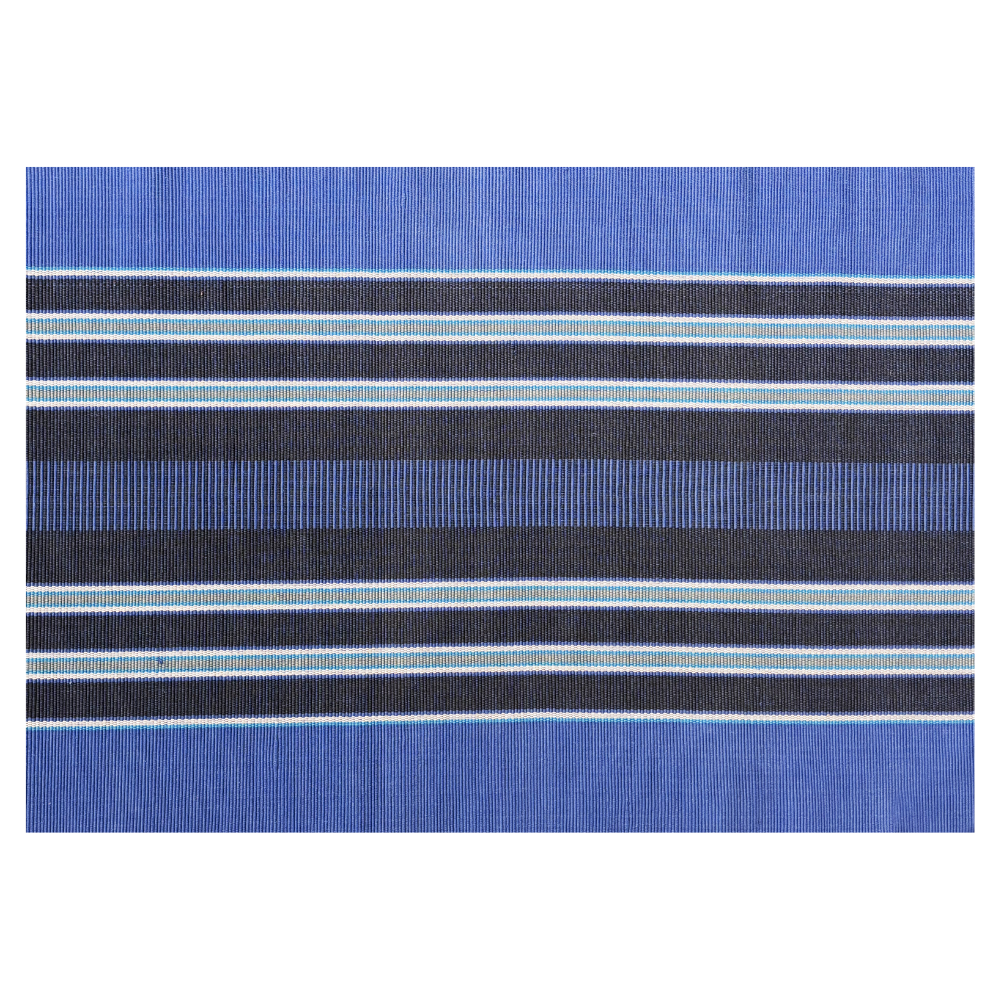 Blue & Black Striped Bed Runner