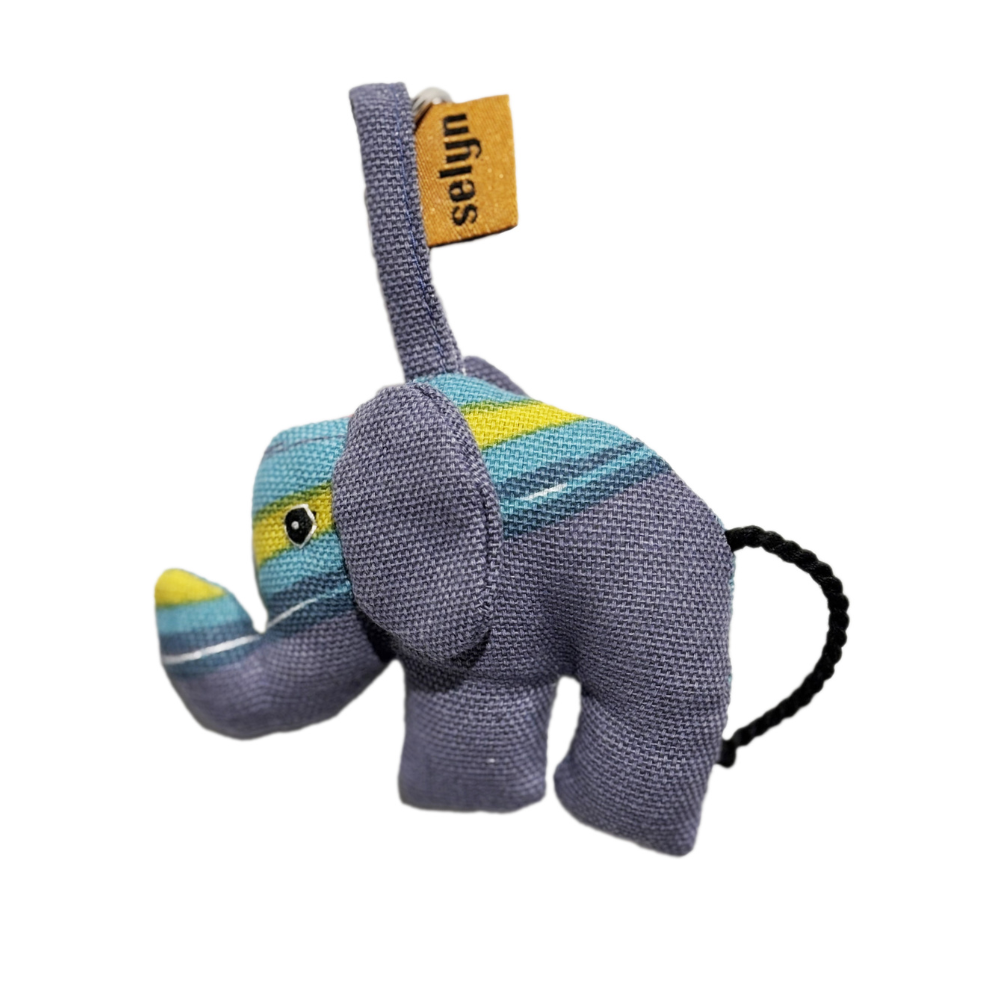 Ash Elephant Key Tag
