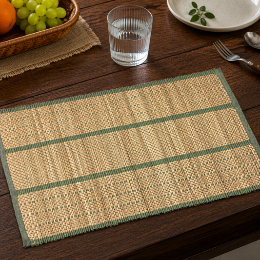 Dark Green Reed Table Mat