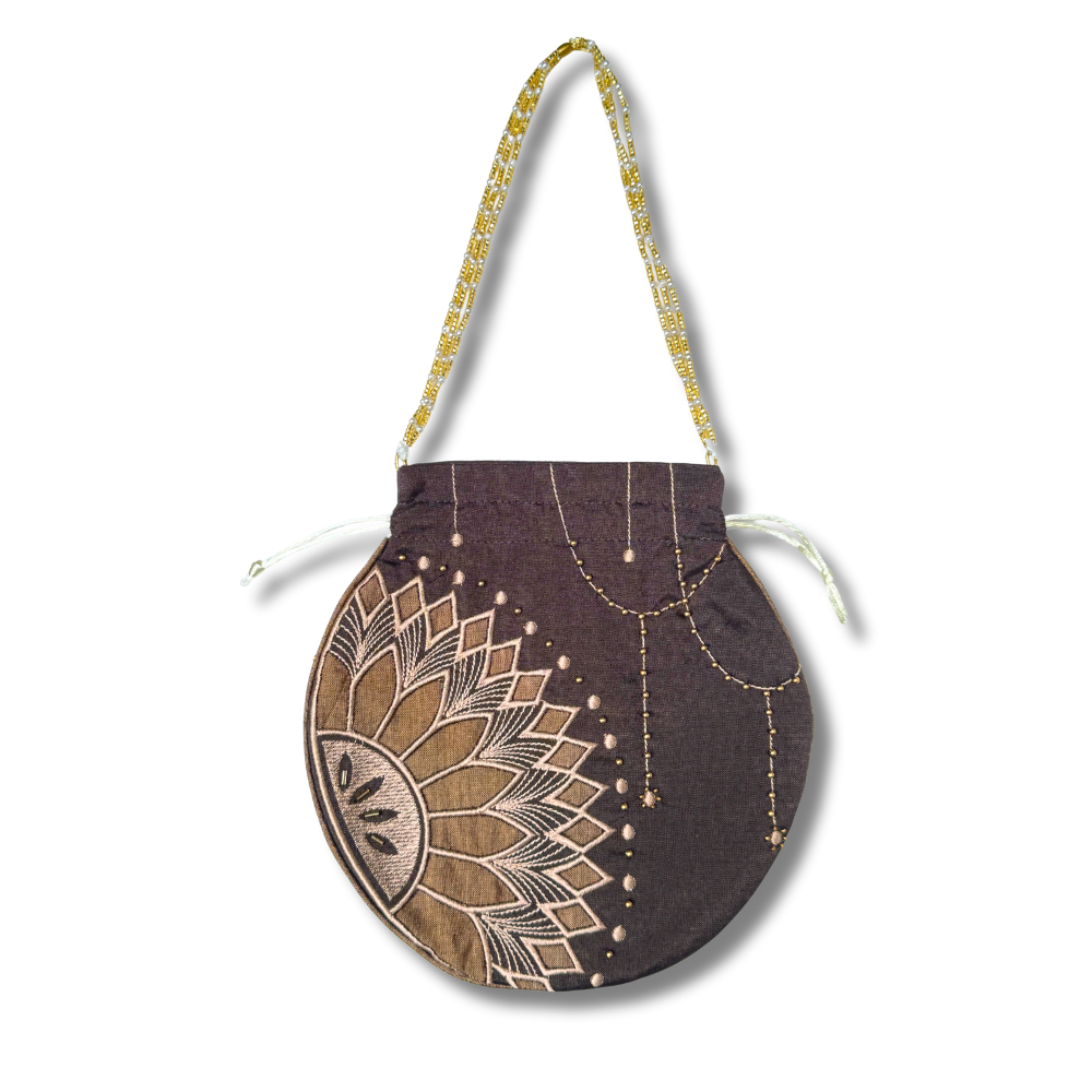 Dark Brown Saree Pouch