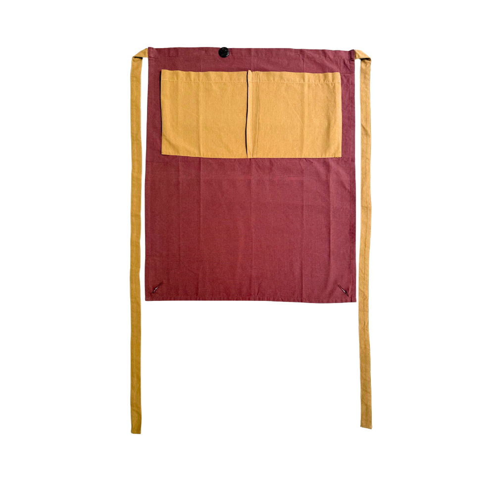Brown And Dark Yellow Half Apron