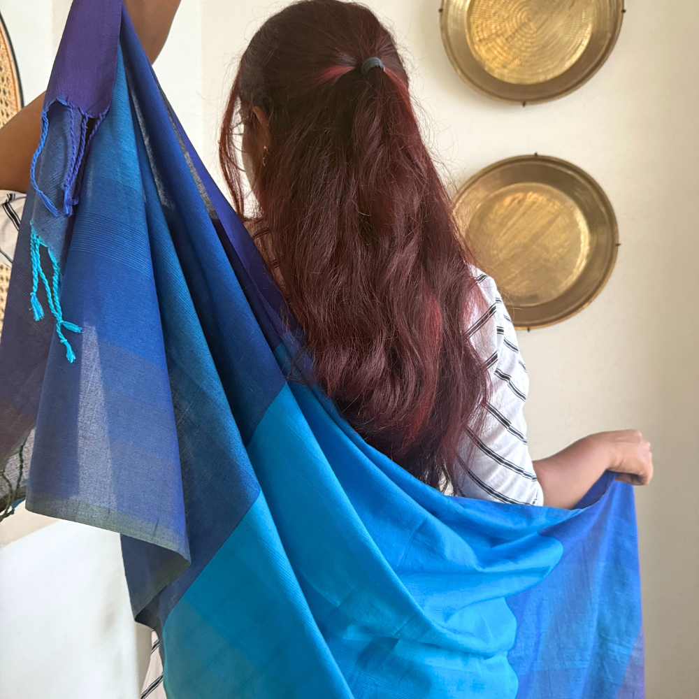 Light And Dark Blue Shawl