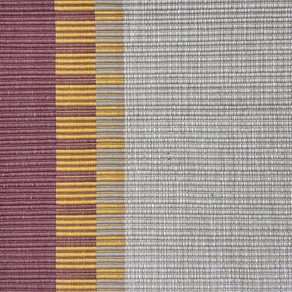 Brown, Yellow & Off white Design Patterned Handloom Table Runner | 6 Seater