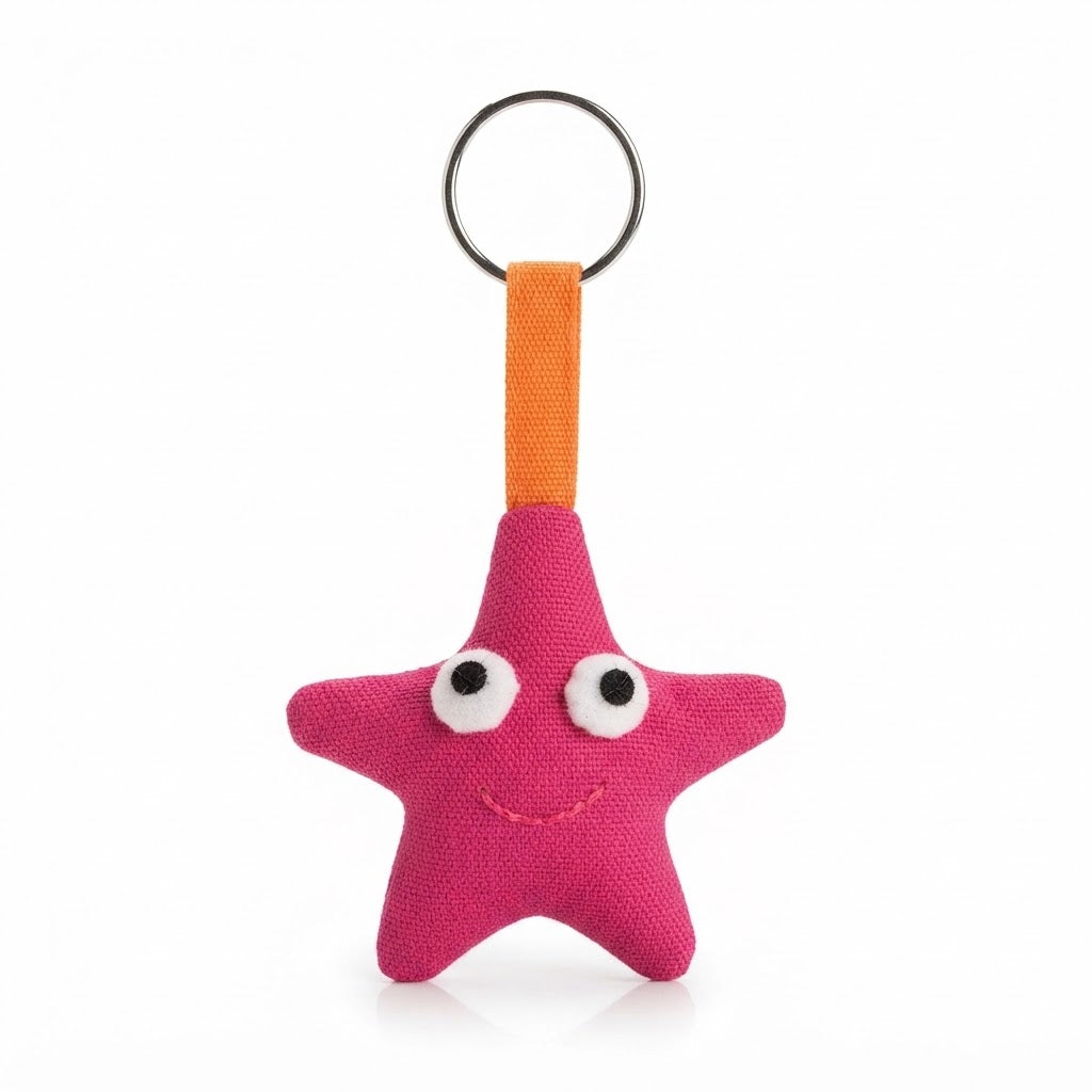 Pink Star Key Tag