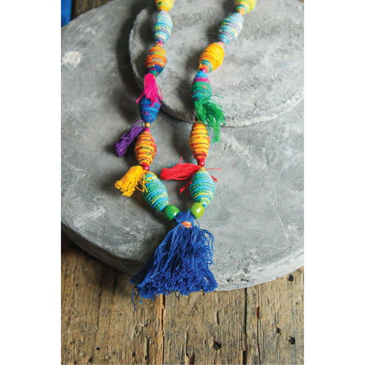 Necklace - Multi Color Olive Beads - Handmade