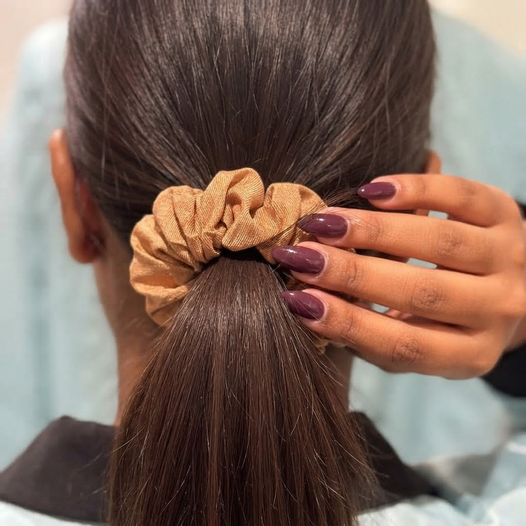 Camel Handloom Scrunchie