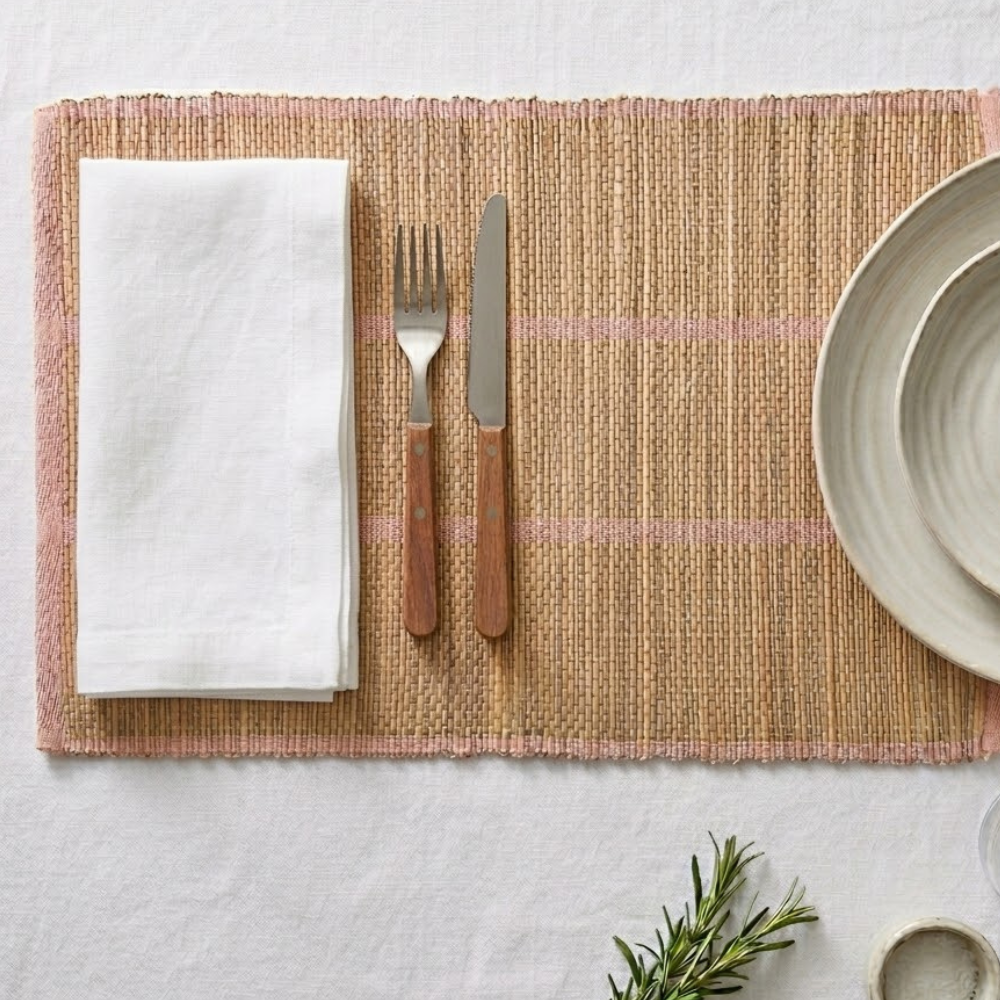 Pink Reed Table Mat