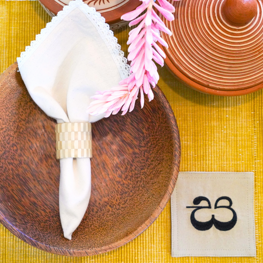 Sinhala Akuru Embroidered Coasters