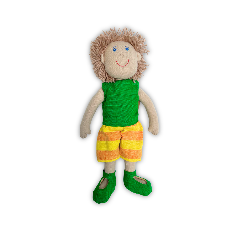 Doll Boy in Green Shirt Handloom Soft Toy