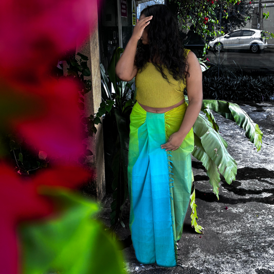 Light Blue And Green Lungi