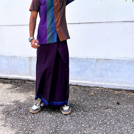 Purple Cotton Handloom Sarong | Youth Size | Ages 8–11