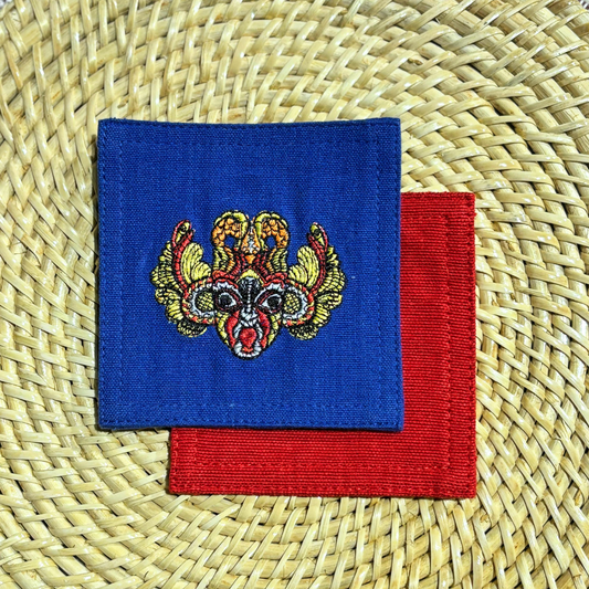 Naga Raksha Mask Embroidered Coasters