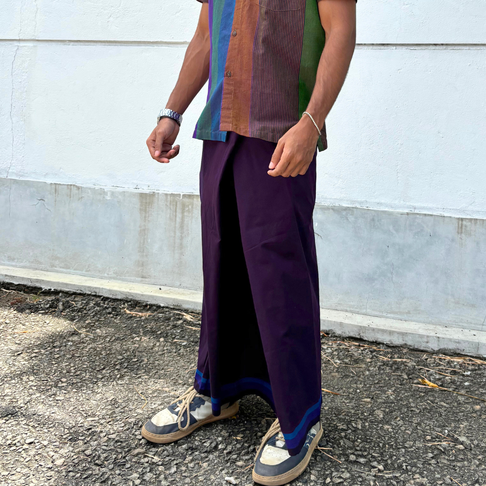 Purple Cotton Handloom Sarong | Youth Size | Ages 8–11