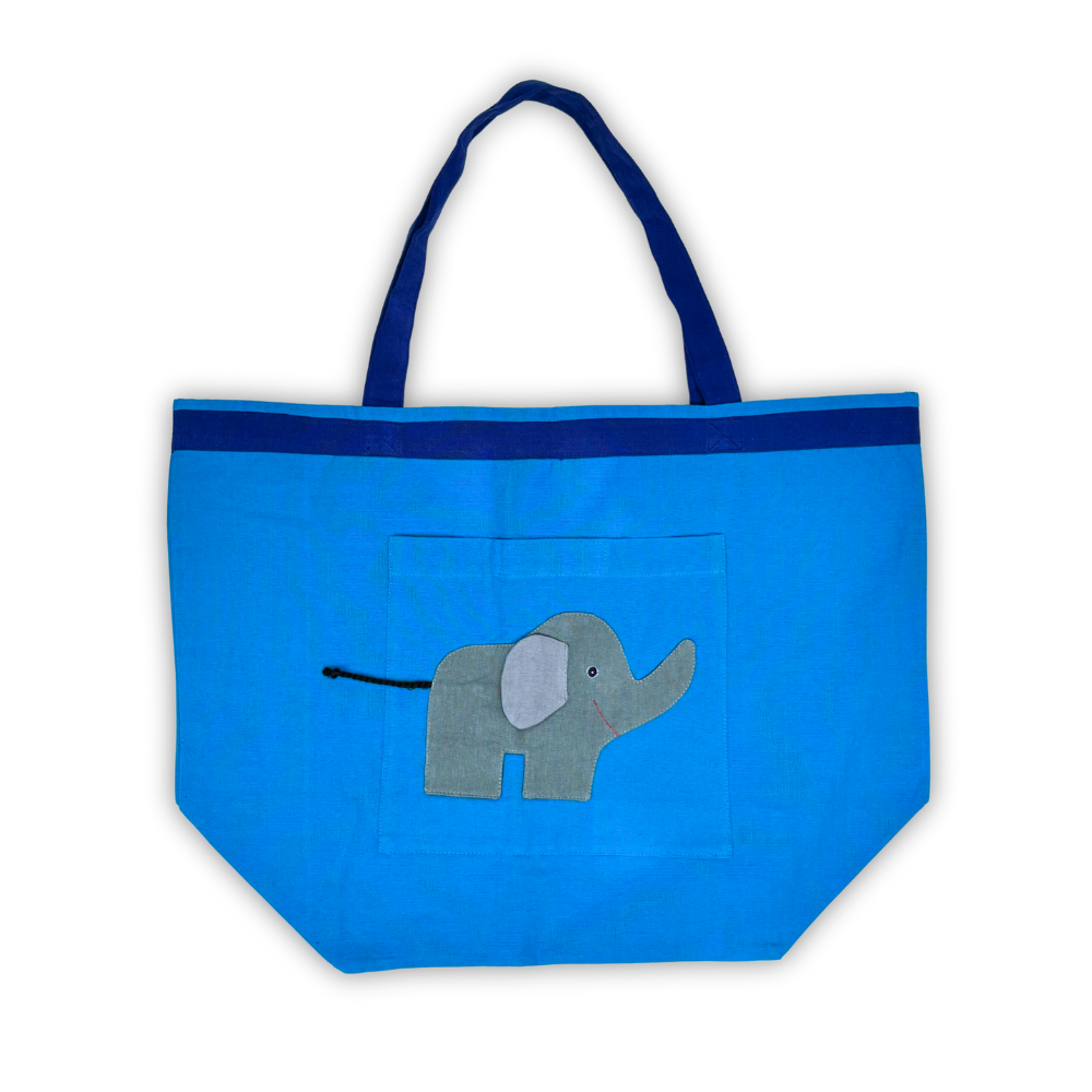 Handloom Cotton Tote Bag With Elephant Design