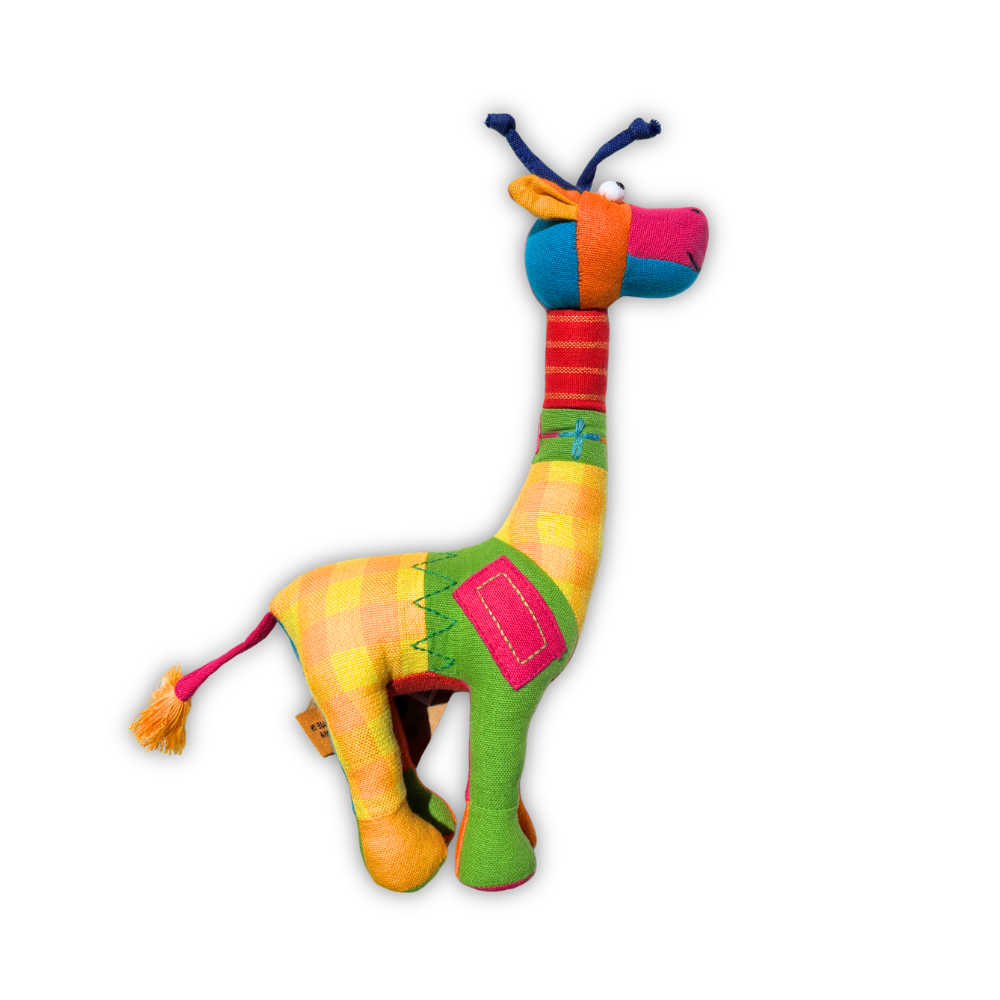 Handloom Patchwork Giraffe Soft Toy